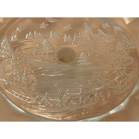 Mikasa Holiday Classic Winter Dreams Crystal Footed BON BON Cake Platter 9 1/4" - Picture 2 of 9